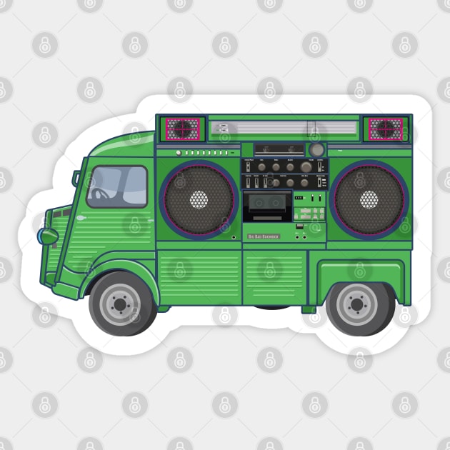 Citroen HY - Boombox Van- Huge Ghettoblaster on a Classic Van Sticker by Boogosh